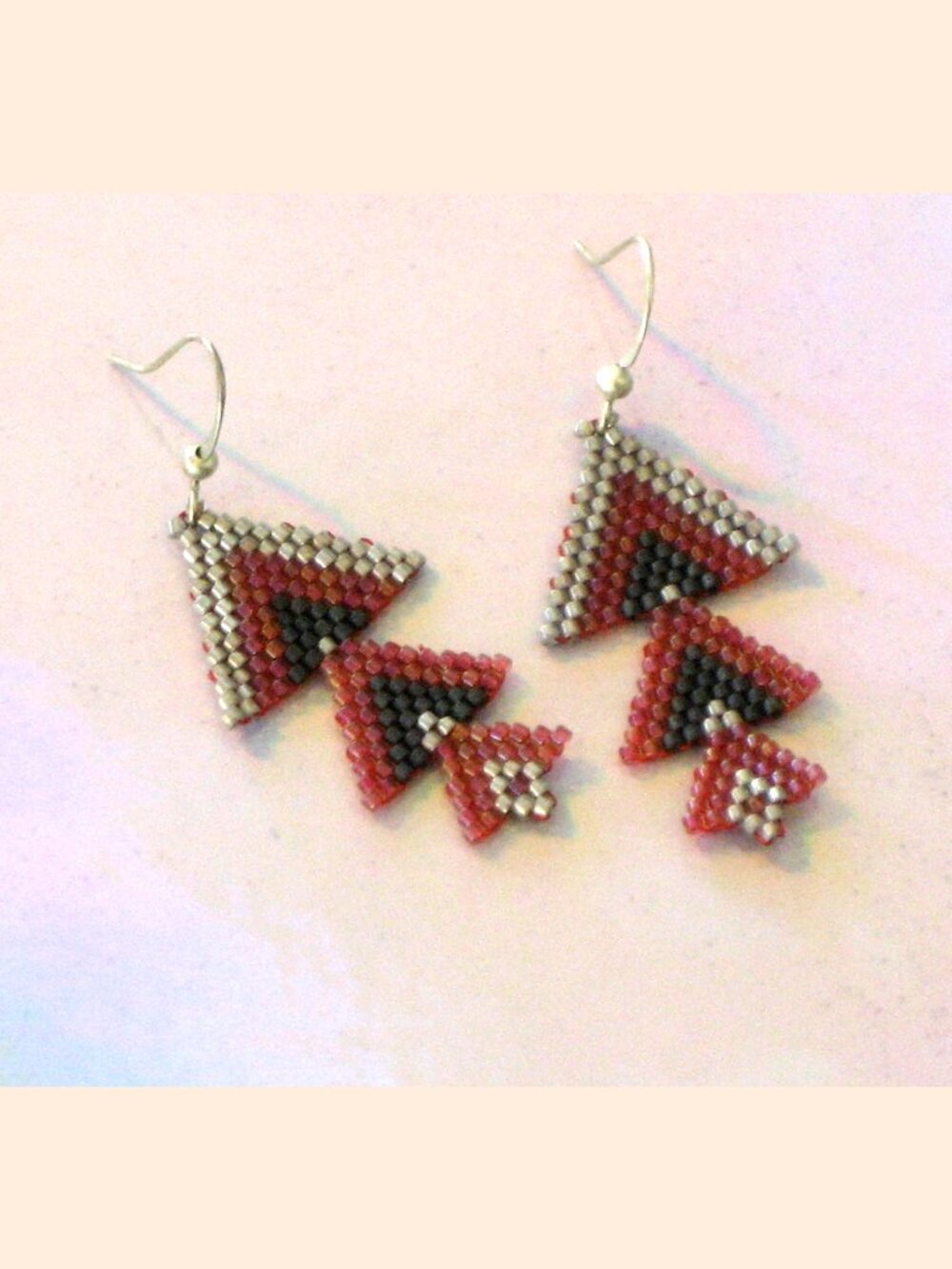 Geometric beaded earrings